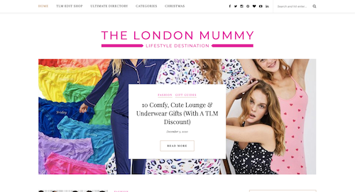 The London Mummy homepage screenshot